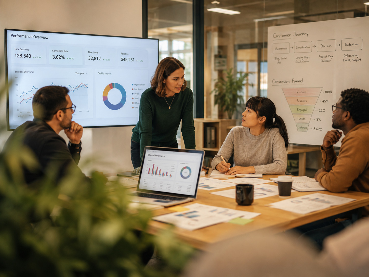 AI generated, Collaboration in a conference room - Hans van Manen